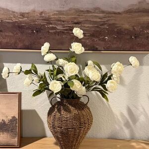 RARE Floral Arrangement: Seagrass Vase w/ Michael’s Ashland Peony Stems
